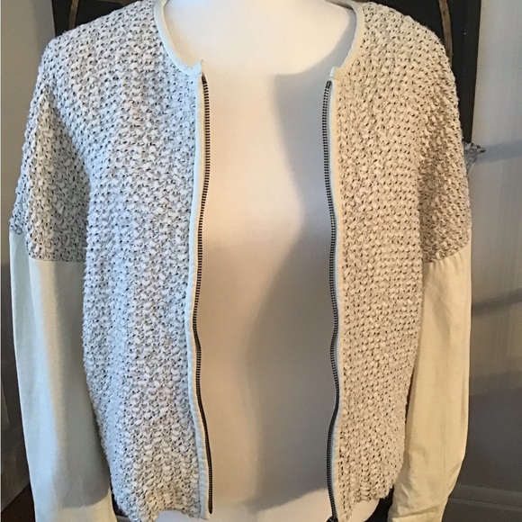 💕Host Pick💕 Derek Lam Tweed Jacket with Contrasting Lamb Leather Sleeves - Picture 2 of 10